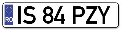 Placuta inmatriculare numar auto  IS-84-PZY, IS 84 PZY, IS84PZY