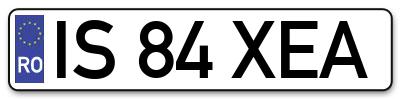 Placuta inmatriculare numar auto  IS-84-XEA, IS 84 XEA, IS84XEA