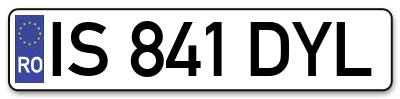 Placuta inmatriculare numar auto  IS-841-DYL, IS 841 DYL, IS841DYL