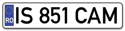 Placuta inmatriculare numar auto  IS-851-CAM, IS 851 CAM, IS851CAM