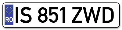 Placuta inmatriculare numar auto  IS-851-ZWD, IS 851 ZWD, IS851ZWD