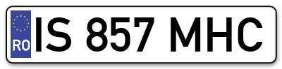 Placuta inmatriculare numar auto  IS-857-MHC, IS 857 MHC, IS857MHC