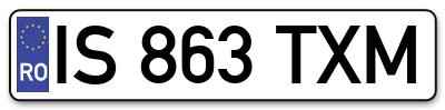 Placuta inmatriculare numar auto  IS-863-TXM, IS 863 TXM, IS863TXM