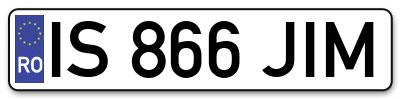 Placuta inmatriculare numar auto  IS-866-JIM, IS 866 JIM, IS866JIM