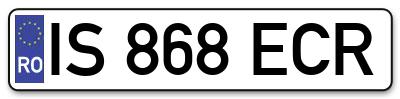 Placuta inmatriculare numar auto  IS-868-ECR, IS 868 ECR, IS868ECR