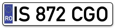 Placuta inmatriculare numar auto  IS-872-CGO, IS 872 CGO, IS872CGO
