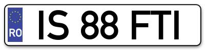 Placuta inmatriculare numar auto  IS-88-FTI, IS 88 FTI, IS88FTI