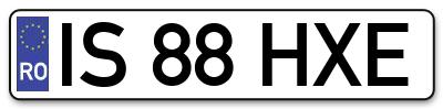 Placuta inmatriculare numar auto  IS-88-HXE, IS 88 HXE, IS88HXE