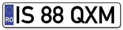 Placuta inmatriculare numar auto  IS-88-QXM, IS 88 QXM, IS88QXM