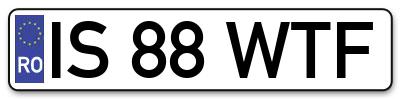 Placuta inmatriculare numar auto  IS-88-WTF, IS 88 WTF, IS88WTF