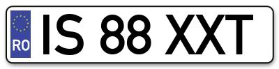 Placuta inmatriculare numar auto  IS-88-XXT, IS 88 XXT, IS88XXT