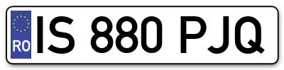 Placuta inmatriculare numar auto  IS-880-PJQ, IS 880 PJQ, IS880PJQ