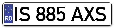 Placuta inmatriculare numar auto  IS-885-AXS, IS 885 AXS, IS885AXS