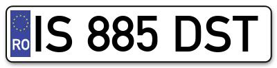 Placuta inmatriculare numar auto  IS-885-DST, IS 885 DST, IS885DST
