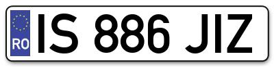 Placuta inmatriculare numar auto  IS-886-JIZ, IS 886 JIZ, IS886JIZ
