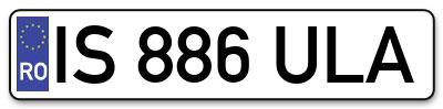 Placuta inmatriculare numar auto  IS-886-ULA, IS 886 ULA, IS886ULA