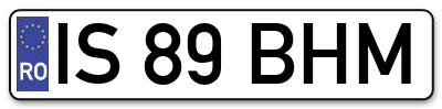Placuta inmatriculare numar auto  IS-89-BHM, IS 89 BHM, IS89BHM
