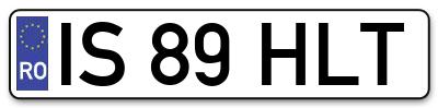 Placuta inmatriculare numar auto  IS-89-HLT, IS 89 HLT, IS89HLT