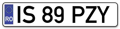 Placuta inmatriculare numar auto  IS-89-PZY, IS 89 PZY, IS89PZY