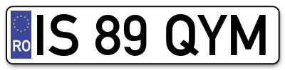 Placuta inmatriculare numar auto  IS-89-QYM, IS 89 QYM, IS89QYM