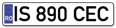 Placuta inmatriculare numar auto  IS-890-CEC, IS 890 CEC, IS890CEC