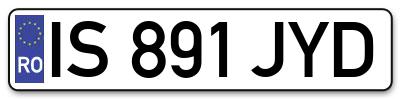 Placuta inmatriculare numar auto  IS-891-JYD, IS 891 JYD, IS891JYD