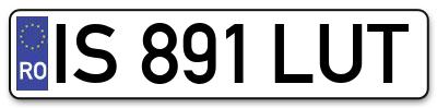 Placuta inmatriculare numar auto  IS-891-LUT, IS 891 LUT, IS891LUT