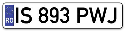 Placuta inmatriculare numar auto  IS-893-PWJ, IS 893 PWJ, IS893PWJ