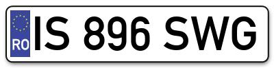 Placuta inmatriculare numar auto  IS-896-SWG, IS 896 SWG, IS896SWG