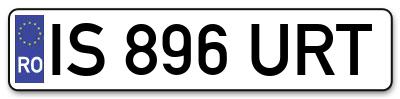 Placuta inmatriculare numar auto  IS-896-URT, IS 896 URT, IS896URT