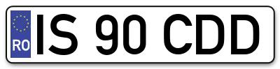 Placuta inmatriculare numar auto  IS-90-CDD, IS 90 CDD, IS90CDD
