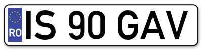 Placuta inmatriculare numar auto  IS-90-GAV, IS 90 GAV, IS90GAV