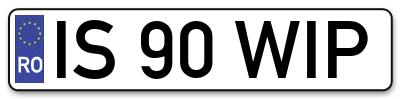 Placuta inmatriculare numar auto  IS-90-WIP, IS 90 WIP, IS90WIP
