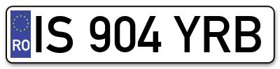 Placuta inmatriculare numar auto  IS-904-YRB, IS 904 YRB, IS904YRB