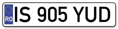 Placuta inmatriculare numar auto  IS-905-YUD, IS 905 YUD, IS905YUD