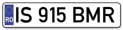 Placuta inmatriculare numar auto  IS-915-BMR, IS 915 BMR, IS915BMR