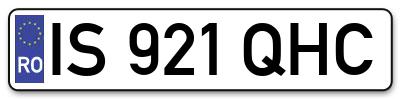 Placuta inmatriculare numar auto  IS-921-QHC, IS 921 QHC, IS921QHC