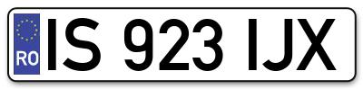 Placuta inmatriculare numar auto  IS-923-IJX, IS 923 IJX, IS923IJX