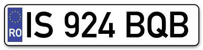 Placuta inmatriculare numar auto  IS-924-BQB, IS 924 BQB, IS924BQB