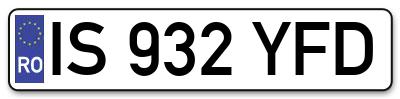 Placuta inmatriculare numar auto  IS-932-YFD, IS 932 YFD, IS932YFD