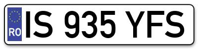 Placuta inmatriculare numar auto  IS-935-YFS, IS 935 YFS, IS935YFS