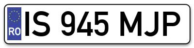 Placuta inmatriculare numar auto  IS-945-MJP, IS 945 MJP, IS945MJP