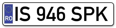 Placuta inmatriculare numar auto  IS-946-SPK, IS 946 SPK, IS946SPK