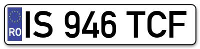 Placuta inmatriculare numar auto  IS-946-TCF, IS 946 TCF, IS946TCF