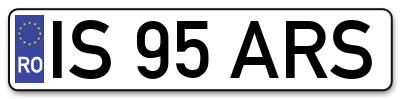 Placuta inmatriculare numar auto  IS-95-ARS, IS 95 ARS, IS95ARS
