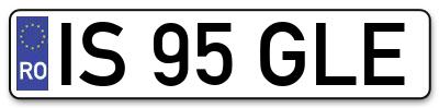 Placuta inmatriculare numar auto  IS-95-GLE, IS 95 GLE, IS95GLE