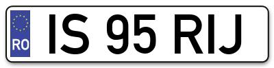 Placuta inmatriculare numar auto  IS-95-RIJ, IS 95 RIJ, IS95RIJ