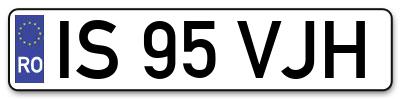 Placuta inmatriculare numar auto  IS-95-VJH, IS 95 VJH, IS95VJH