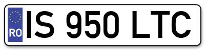 Placuta inmatriculare numar auto  IS-950-LTC, IS 950 LTC, IS950LTC