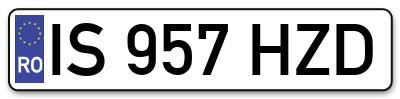 Placuta inmatriculare numar auto  IS-957-HZD, IS 957 HZD, IS957HZD
